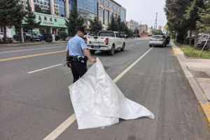 货物意外掉落  民警化身“搬运工”